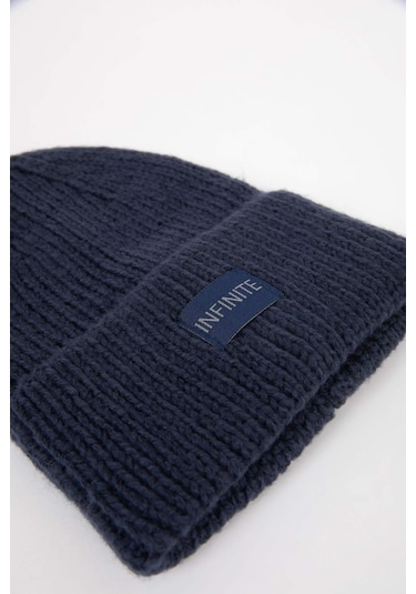 Defacto Erkek Dokuma Etiketli Bere U9177AZ24WNIN8 İndigo