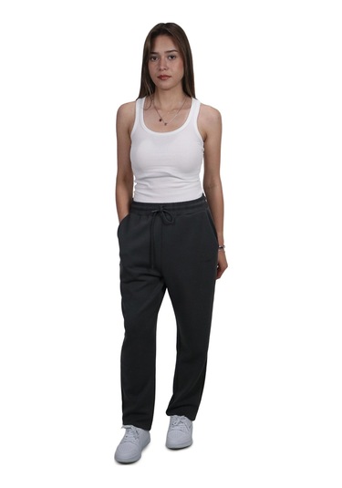Kadın Modal Kumaş Lastikli Paça Gri Jogger Pantolon Gri