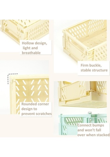 Tongxida Katlanabilir İstiflenebilir Depolama Sepeti Plastik İçi Boş Ev Ofis Düzenleyici Konteyner Büyük Açık Mavi Diğer