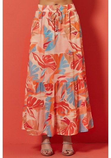 Kloş Çok Renkli Vual Etek Çok Renkli