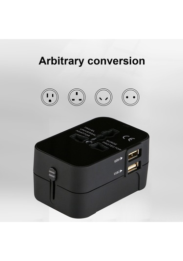 Geeroyoo Evrensel Seyahat Şarj Adaptörü - Çift Usb 2.1a Çarşıyıcı - 110v-250v Evrensel Güç Prizi Beyaz