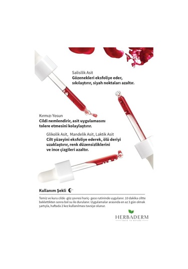 Herbaderm Süper Serum Aydınlatıcı Cilt Tonu Eşitleyici Peeling 30 ML