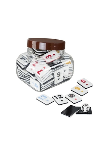 Hedef Çift Renkli Okey Taşı Siyah - Beyaz