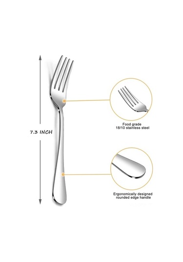 Besthome1 8 Adet 18/10 Ayna Paslanmaz Çelik Salata Çatalı Seti - Uzun Saplı, Aile Ve Restoran İçin Ev Gereci Gümüş Gümüş