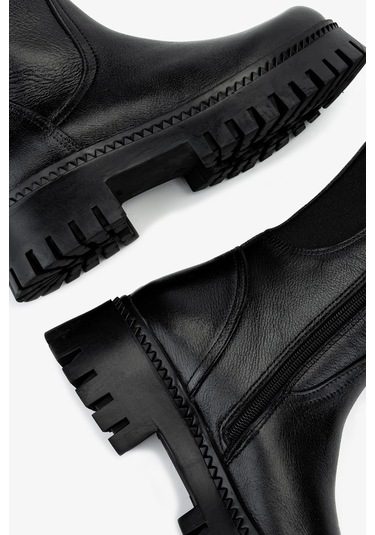 Valmenti Kadın Hakiki Deri Siyah Floter Casual Çizme 322 2251804 Bn Czm Sk24-25 Sıyah Fltr Siyah Deri