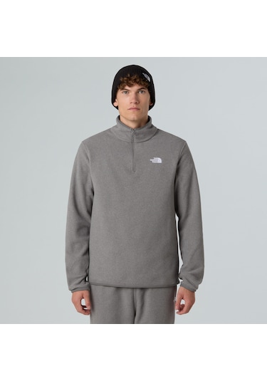 The North Face M Glacier Fleece 1/4 Zip Jacket Erkek Polar-30531 Gri