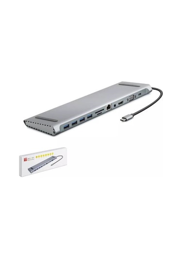 Hadron Hdx7854 Type-c Hdtv Combo Type-c + Hdmı 4k 30hz + 4-usb3.0 + Vga + Audıo + Beyaz - Siyah