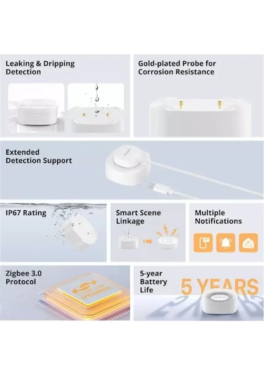 Yenı 1 Adet Sonoff Snzb-05p Zigbee Su Kaçak Dedektörü 5 Yıl Ömür Boyu Ip67 Snzb-05p Diğer