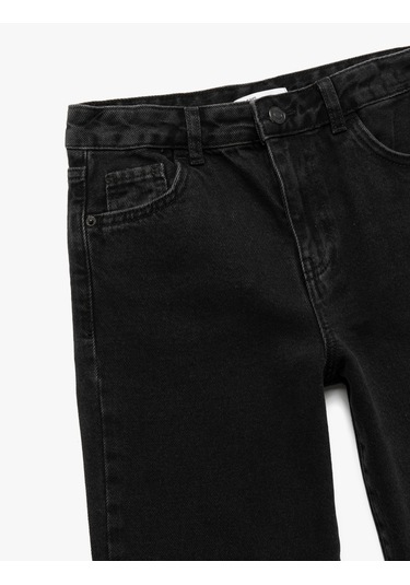 Koton Cep Detaylı Rahat Kesim Pamuklu Denim Pantolon Siyah 6wkb40014td