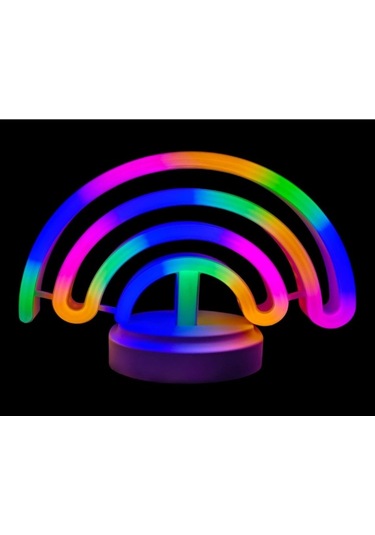 Neon Işıklı Gökkuşağı Masa Gece Lambası Çok Renkli