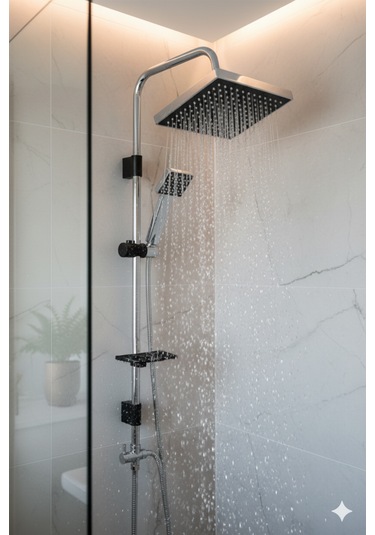 02-44 Lavabo Banyo Bataryası Robot Duş Takımı Musluk Armatür Siyah Beyaz Krom Gold Renkler Siyah - Krom