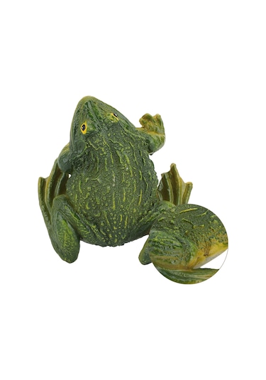 Ximistore9 Doğa Stili Kuru Boyalı Kurbağa Figürü - Bahçe, Ev Dekoru İçin Dayanıklı Reçine Makyaj