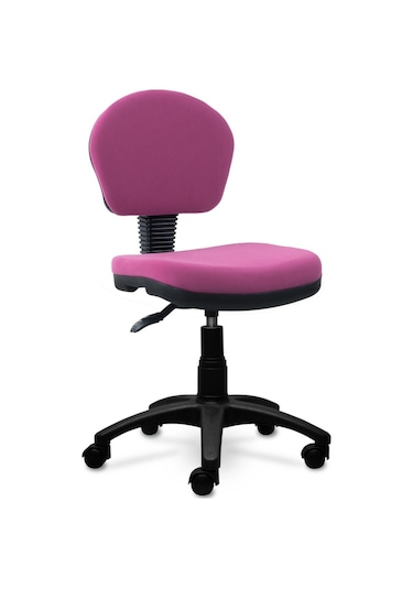 Ofiscombin Kollu Ofis Büro Ev Çocuk Öğrenci Bilgisayar Ders Çalışma Koltuğu Pembe Kumaş 00047499324