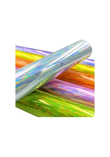 Sones 30,5 X 50 Cm Illusion Lazer Fırçalanmış Parıltılı Kendinden Yapışkanlı Vinil Gravür Etiketi Yeşil