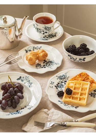 Roomi Desenli Seramik Düz Tabak 19 Cm 193352146 Beyaz