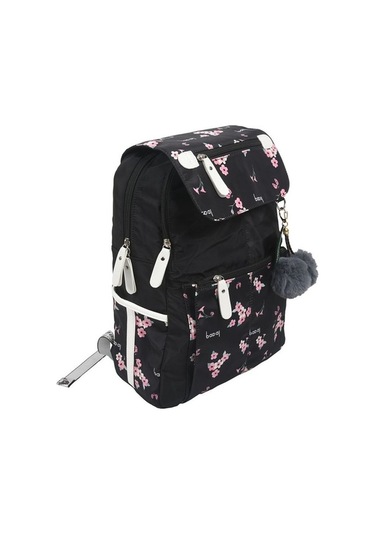 Createtech Wbp2245 Siyah Kadın Okul Çantası - Kiraz Desenli, Trendy 47801535 Siyah