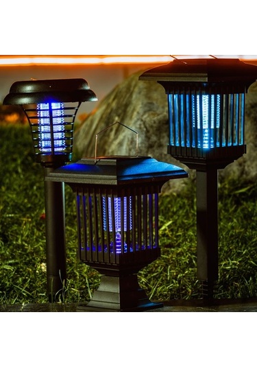 Ulzyvf Güneş Enerjili Sivrisinek Lamba - Siyah, Suya Dayanıklı, Bahçe Kullanımı Siyah