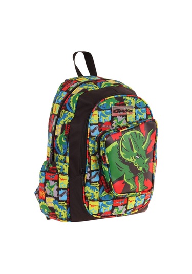 Kaukko Kids Üç Gözlü Erkek Çocuk Okul Sırt Çantası 3d Gergedan Detaylı - L5263 Siyah - Yeşil