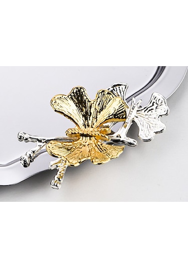 6 Adet Oval Kelebek Aksesuarlı Kahve-çay Servis Ve Sunum Tepsisi