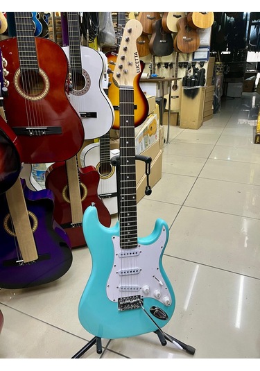 3 Sıngle Yeşil Renk Elektro Gitar Kılıf Pena Dahil Kod 5408