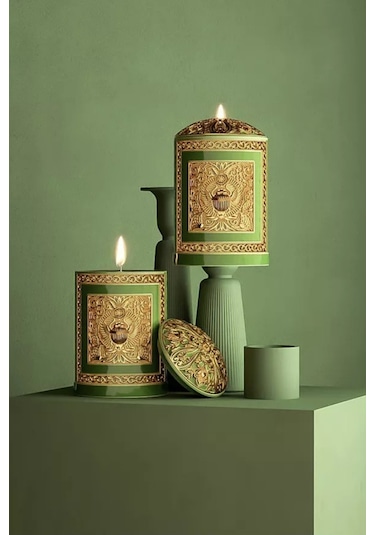 Alexandre J Pale Jade Mum Ve Holder Hediye Seti 220g, Elemi-patchouli Yeşil