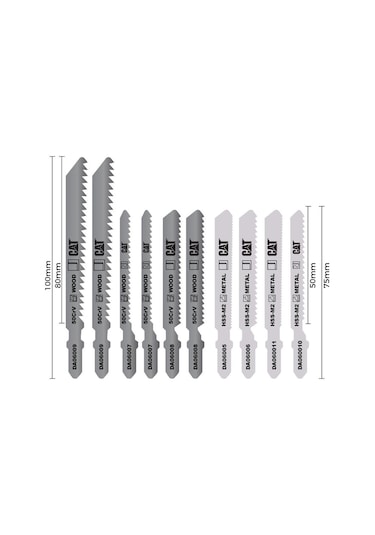 Cat Da06901 10 Parça Profesyonel Metal/ahşap Hassas/kaba Kesim Dekupaj Testere Ucu