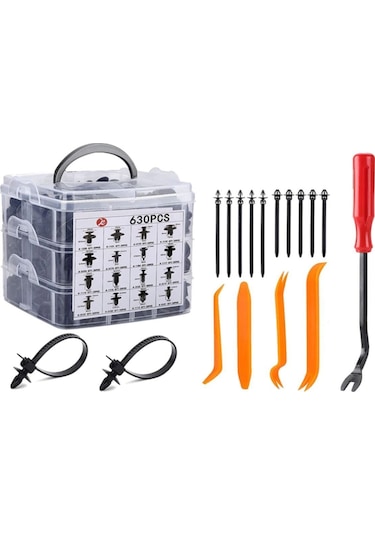 Klips Araba Kapı Tampon Plastik Panel Itme Pim Tutucu 630 Parça