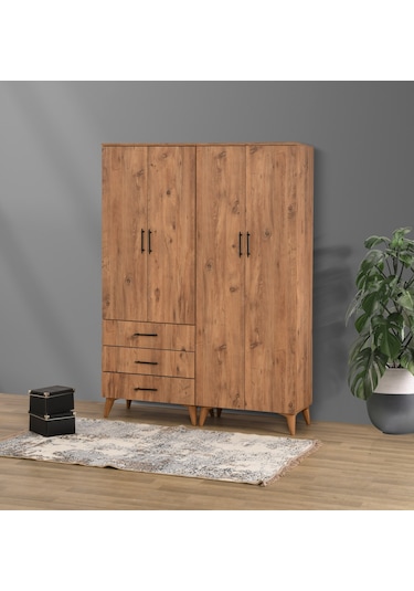 Azra'dan 4 Kapaklı Gardrop Atlantik Çam