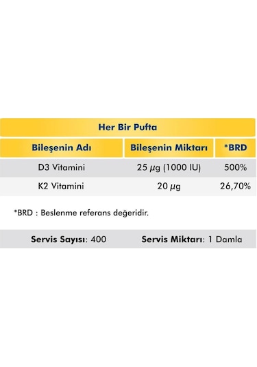 Voop D3K2 Vitamini. D3 Vitamini. D Vitamini Sprey Ve Damla 20 Ml