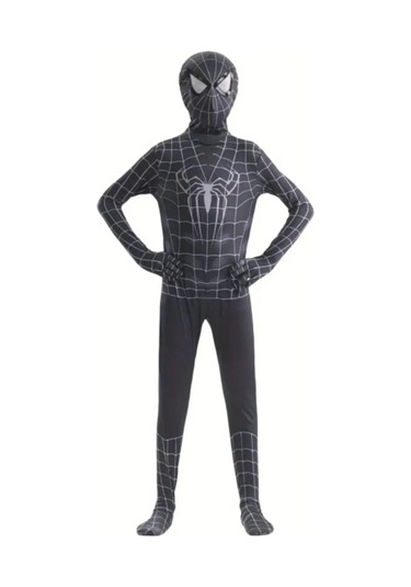 Spider-man Kostümü - Siyah Gerçekçi 1.35 - 1.50 Boy