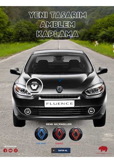 Renault Fluence 2009-2012 Yeni Tasarım Amblem Kaplama Sticker