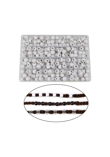 Suntek 240x Midilli Boncuk Kiti Saç Boncukları Dıy Örgü Beyaz Beyaz