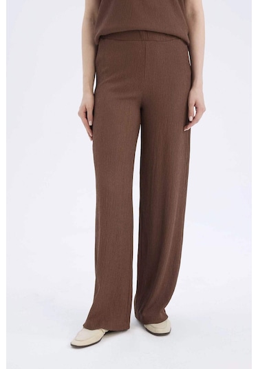 DeFacto Bürümcük Pantolon Wide Leg Geniş Bol Paça Esnek Belli C0200AX25SPBN320