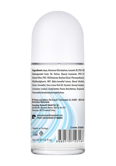 Pierre Cardin Roll-on Kadın Deodorant Ter Kokusu Önleyici Leke Bırakmayan 48 Saat Anti-perspirant Koruma Fresh Natural Doğal Tazelik 50 Ml