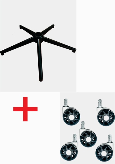 Sandofis Siyah Metal Konik Ayak+5 Adet Oyuncu Koltuğu Tekeri