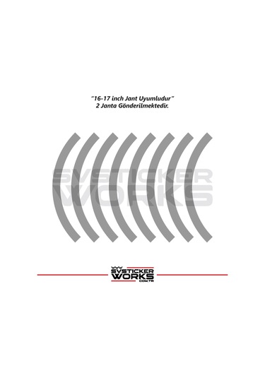 Motosiklet Jant Şeridi Jant Sticker Yarım Kaplama Daire 17-18 İnch Jant Motor Uyumlu Gri