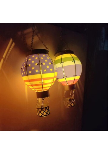 Yaozixa Güneş Enerjili Renkli Ayağık Balon Lambası, Dış Mekan Dekorasyon Işığı, Otomatik Aç-kapa, Bahçe Çadır Piknik Için Islak Dayanıklı Sıcak Işık - Bayrak B Küçük Boyut Renk