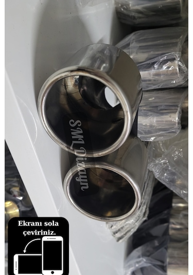 100lük Çiftli Büyük Egzoz Ucu 100 Mm Egzos-egsoz-eksoz Ucu
