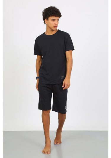Akbeniz Erkek Pamuk Lakost Alt Üst Kaprili Pijama Takım Lacivert 6874 Lacivert