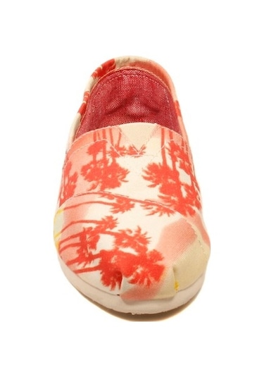 Toms Bayan Espadril Orange Palm Trees Vegan Turuncu