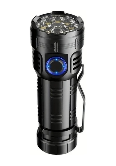 Xuweiwei Alonefire X68s Siyah 8x Led 6500k Xpg Yüksek Güç El Feneri Usb Şarj Taşınabilir Manyetik Kırmızı Uyarı 26650 Pil Açık Hava Yürüyüş Lambası Siyah