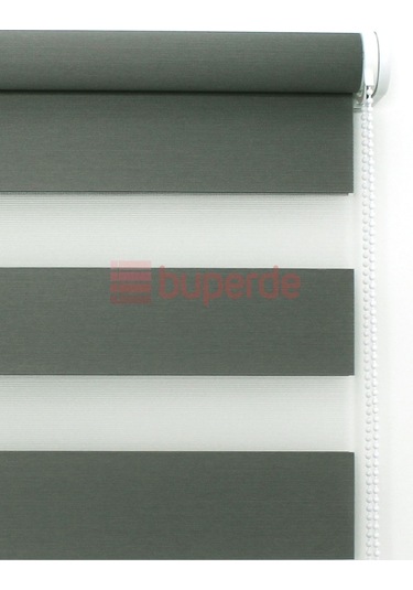 Buperde Antrasit Gri Eko Zebra Stor Perde