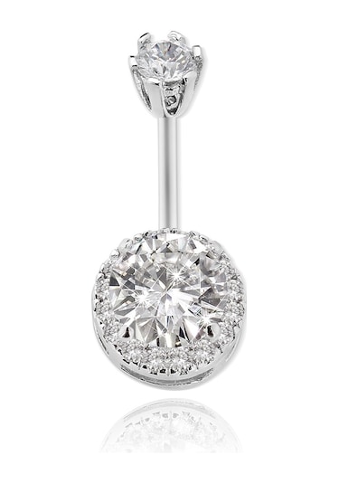 Chavin Çift Taşlı Komple Taşlı Büyük Boy Göbek Piercing Da61