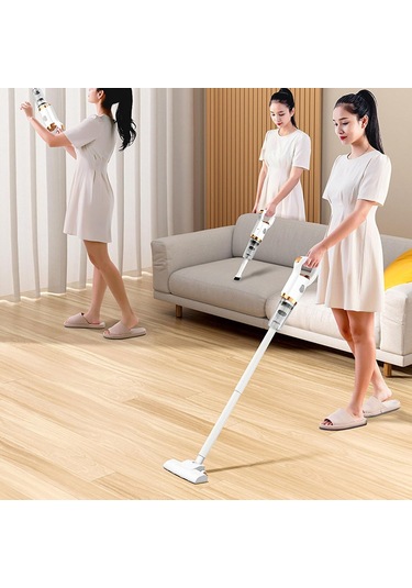 Zemin Fırçası İle Kablosuz Elektrikli Süpürge, Araba Elektrikli Süpürge Güçlü Emme, Araba Ev Masası İçin Sessiz El Vakumu, Beyaz