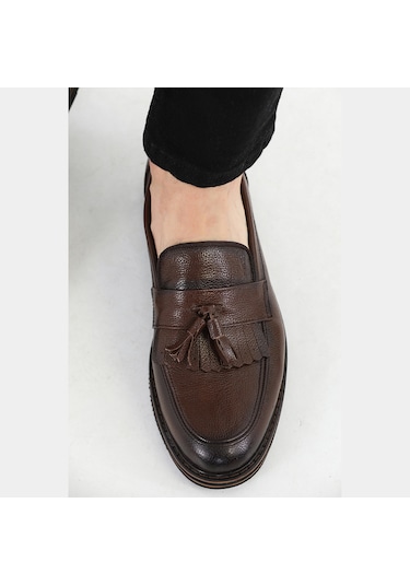 M.Karaca Hakiki Deri Ortopedik Taban  Erkek Ayakkabı Koyu Kahve