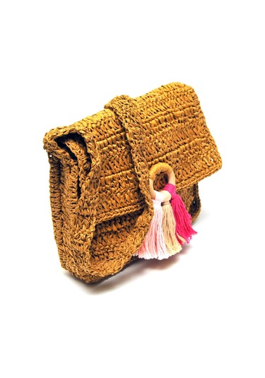 Handmade Rafya İp Tasarım Çanta Kahverengi