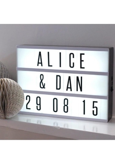 Işıklı Harfli Dekoratif Led Pano Lightbox Küçük Beyaz