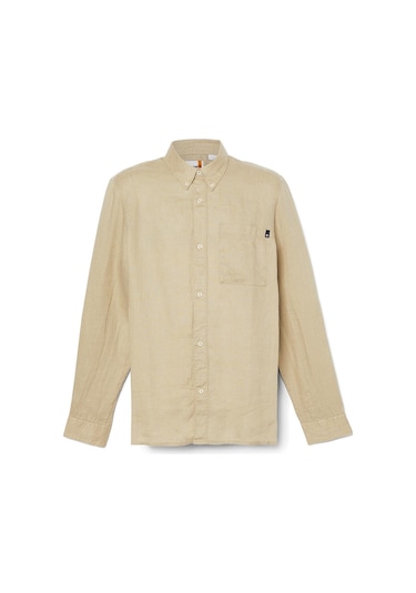 Timberland Tb0a66b9 Linen Chest Pocke Bej Erkek Gömlek Bej
