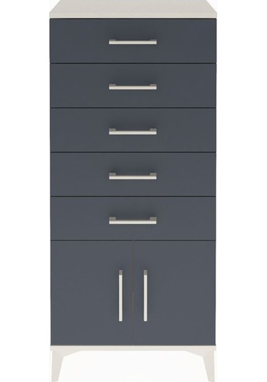 Arges Dolap 5 Raflı 2 Kapaklı 60x30x134 Aytaşı-antrasit Aytaşı