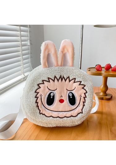 Snapbuy Labubu Tasarımlı Peluş Çapraz Çanta Kırık Beyaz